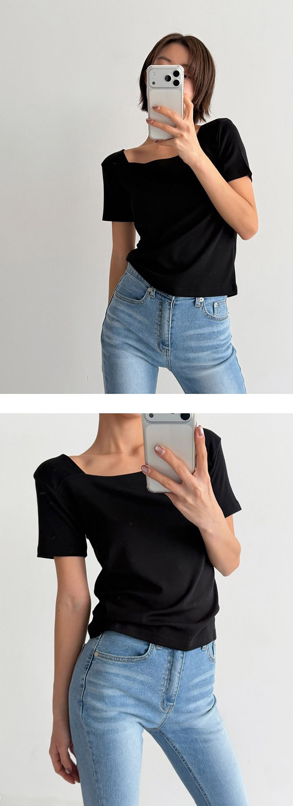 基本款方領短袖上衣,KOREA,355651,基本款方領短袖上衣,周新品優惠,NEWARRIVAL