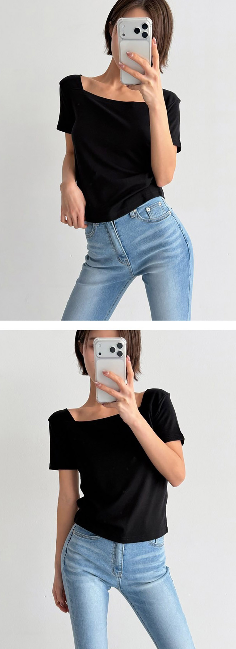 基本款方領短袖上衣,KOREA,355651,基本款方領短袖上衣,周新品優惠,NEWARRIVAL