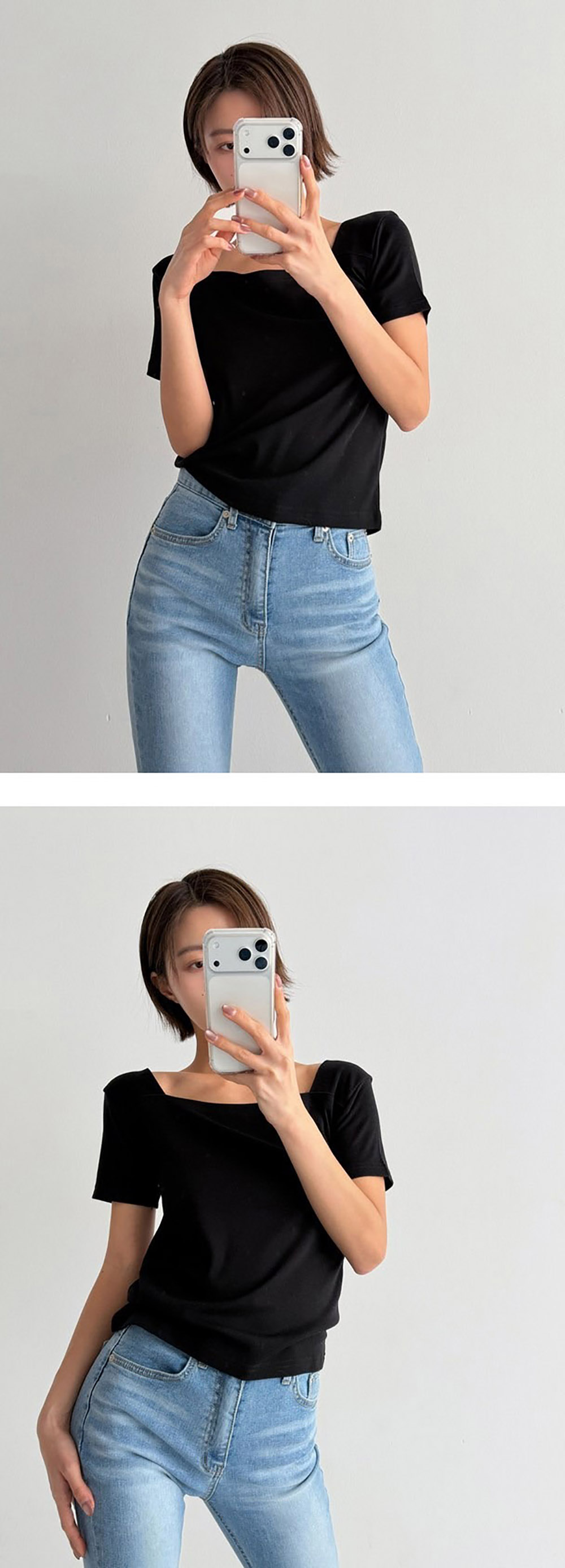 基本款方領短袖上衣,KOREA,355651,基本款方領短袖上衣,周新品優惠,NEWARRIVAL