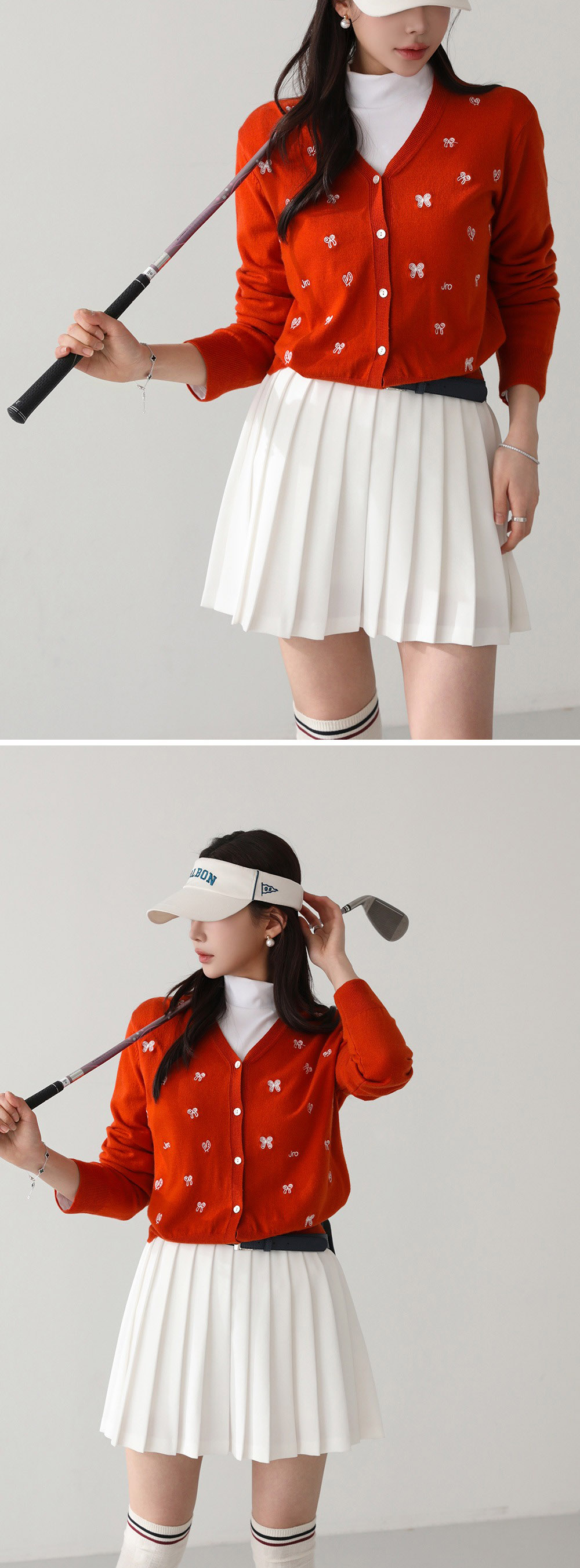 刺繡蝴蝶結針織外套,KOREA,355762,刺繡蝴蝶結針織外套,領500,999免運