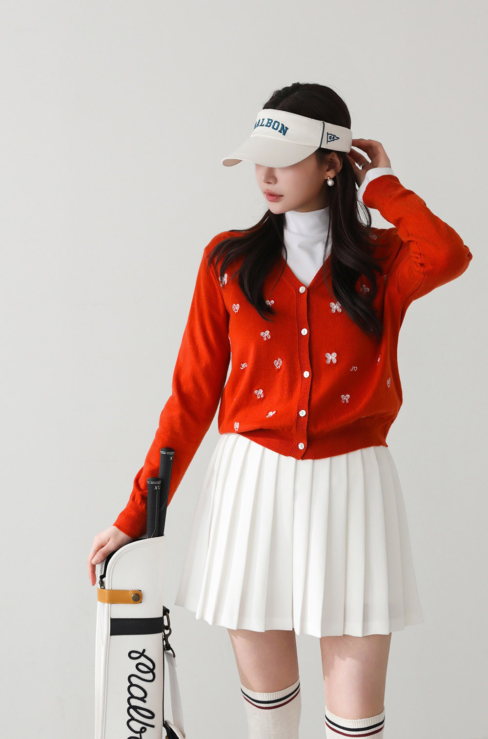 刺繡蝴蝶結針織外套,KOREA,355762,刺繡蝴蝶結針織外套,領500,999免運