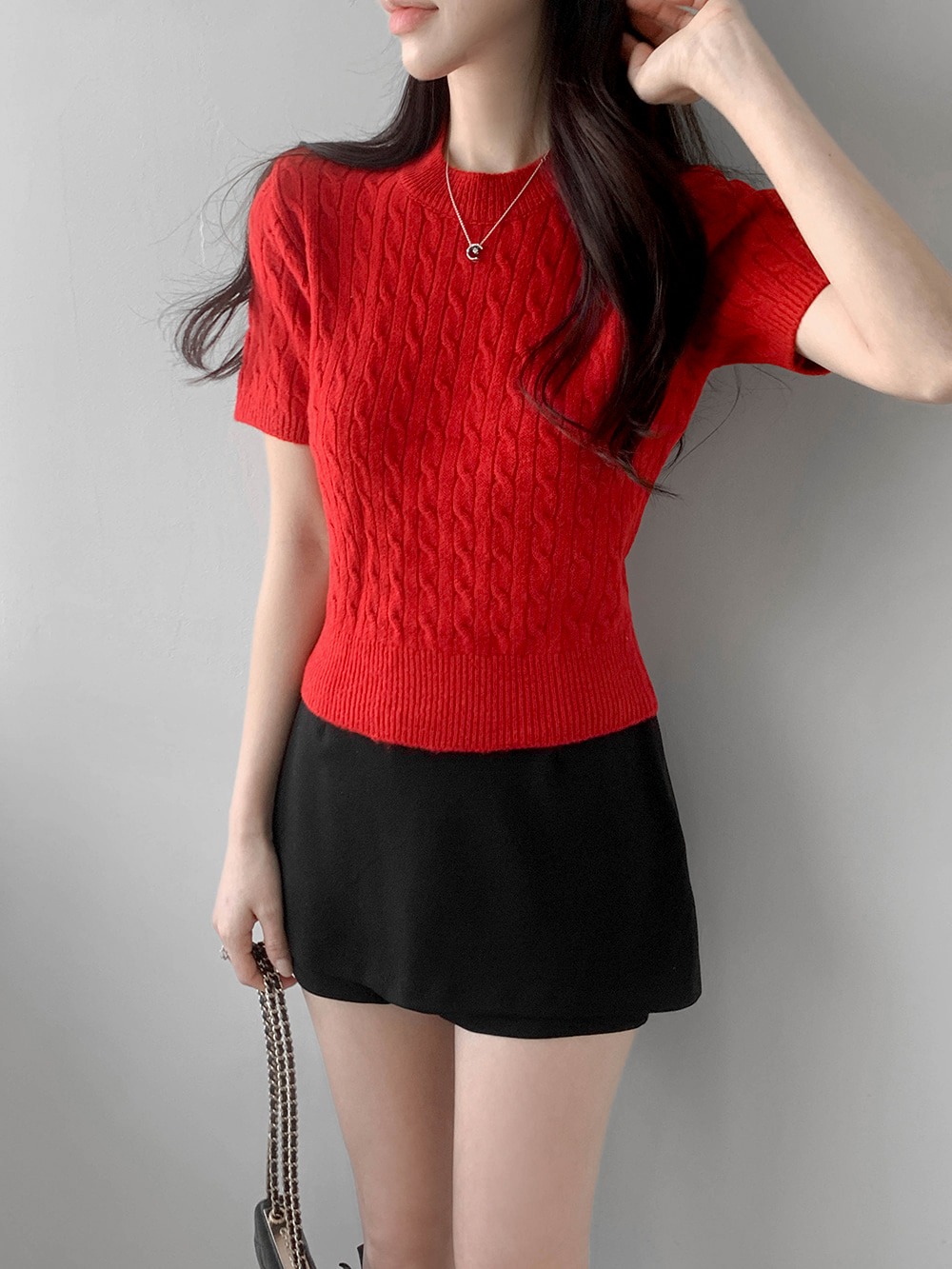 經典麻花針織短袖上衣,KOREA,357660,經典麻花針織短袖上衣,周新品優惠,NEWARRIVAL