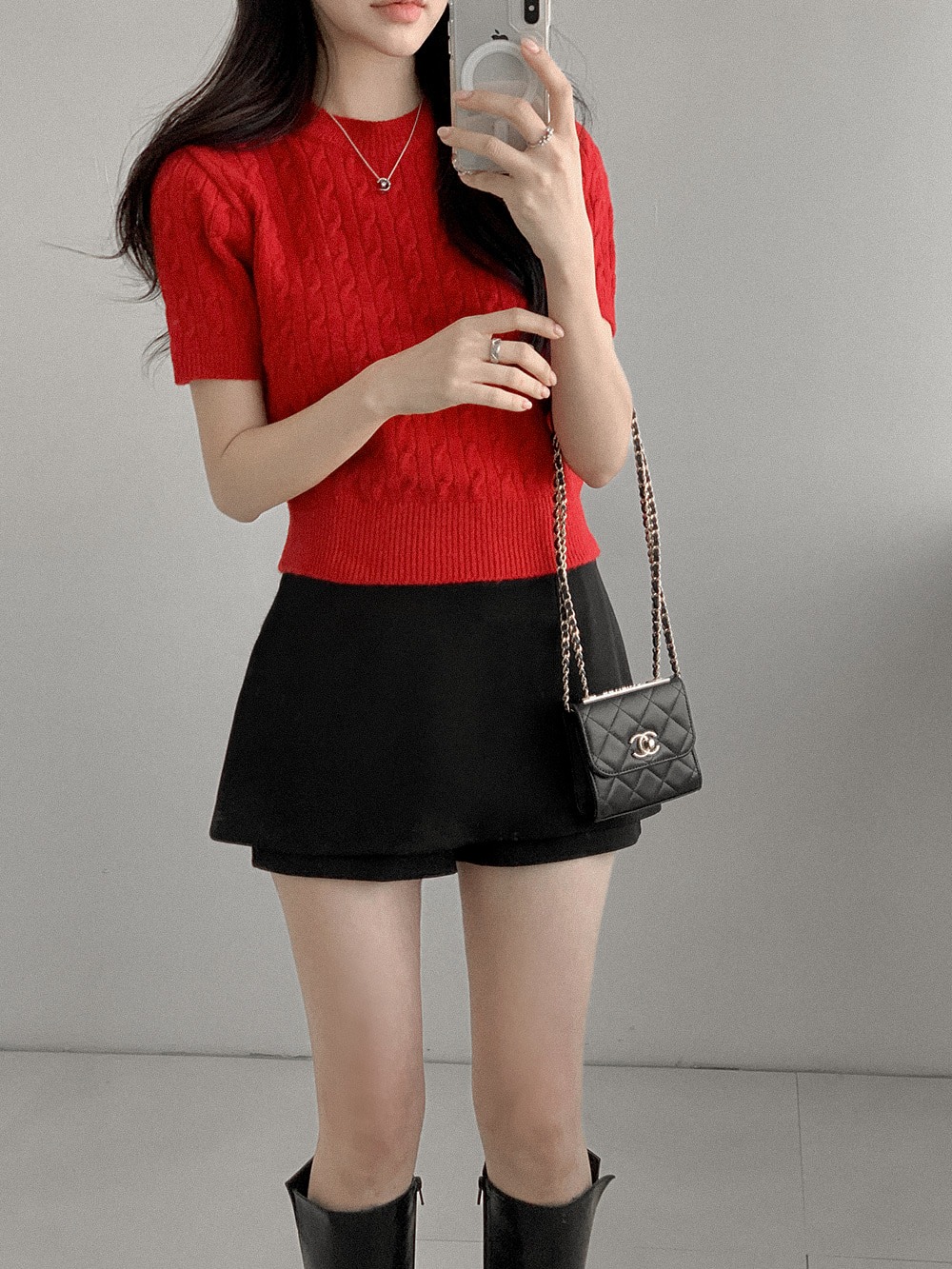 經典麻花針織短袖上衣,KOREA,357660,經典麻花針織短袖上衣,周新品優惠,NEWARRIVAL