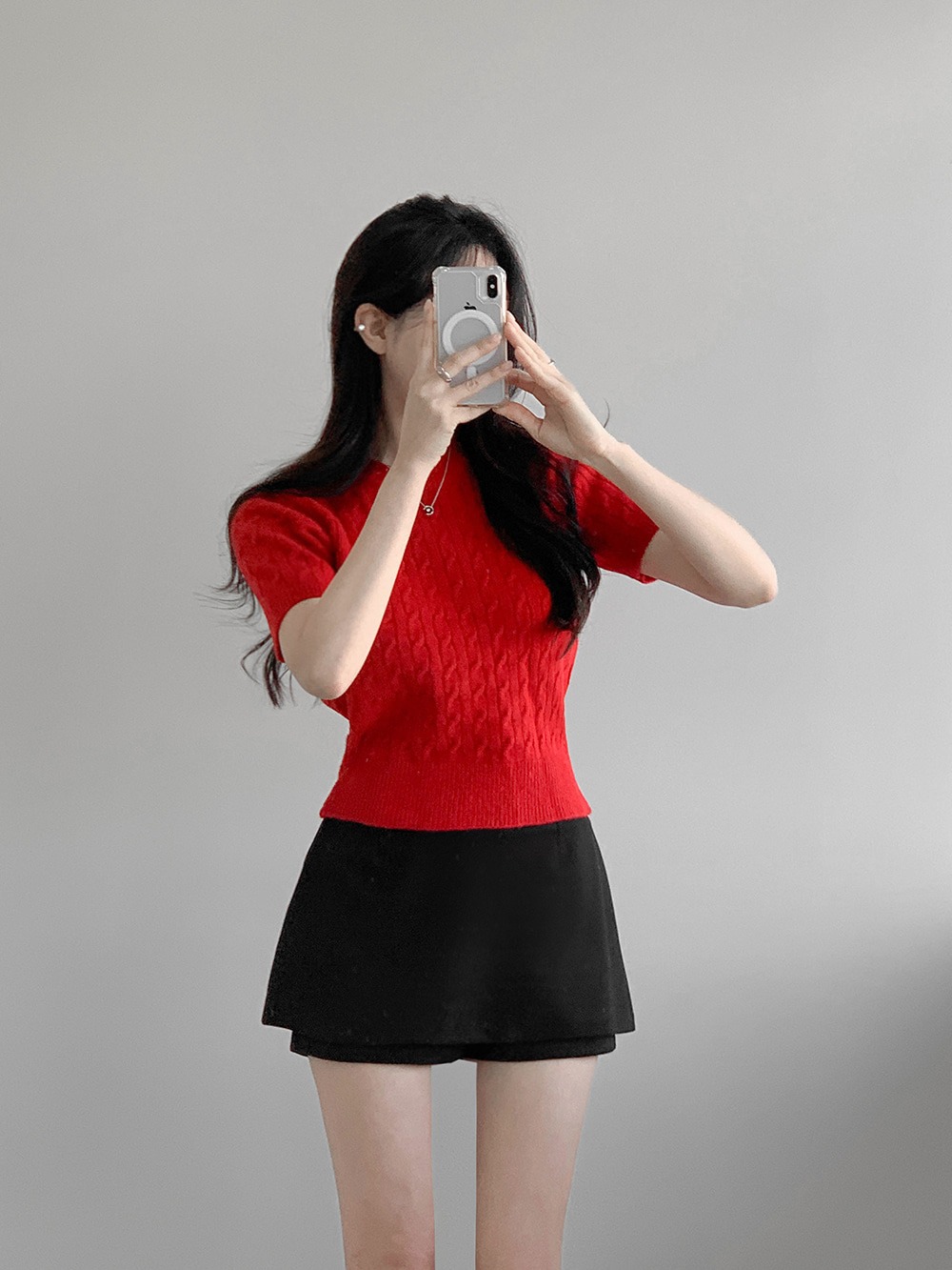 經典麻花針織短袖上衣,KOREA,357660,經典麻花針織短袖上衣,周新品優惠,NEWARRIVAL