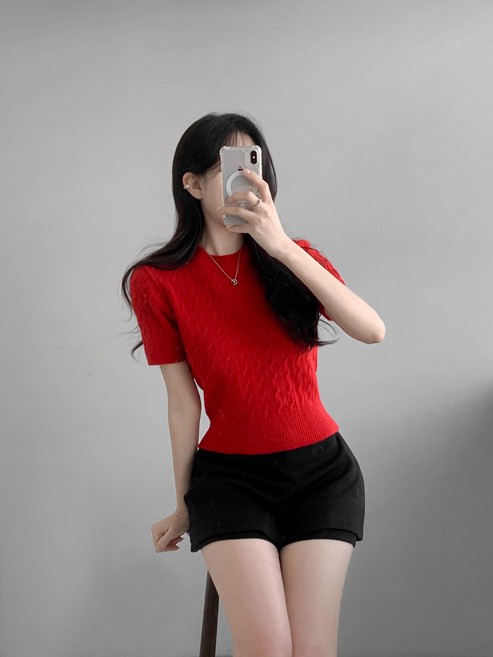 經典麻花針織短袖上衣,KOREA,357660,經典麻花針織短袖上衣,周新品優惠,NEWARRIVAL