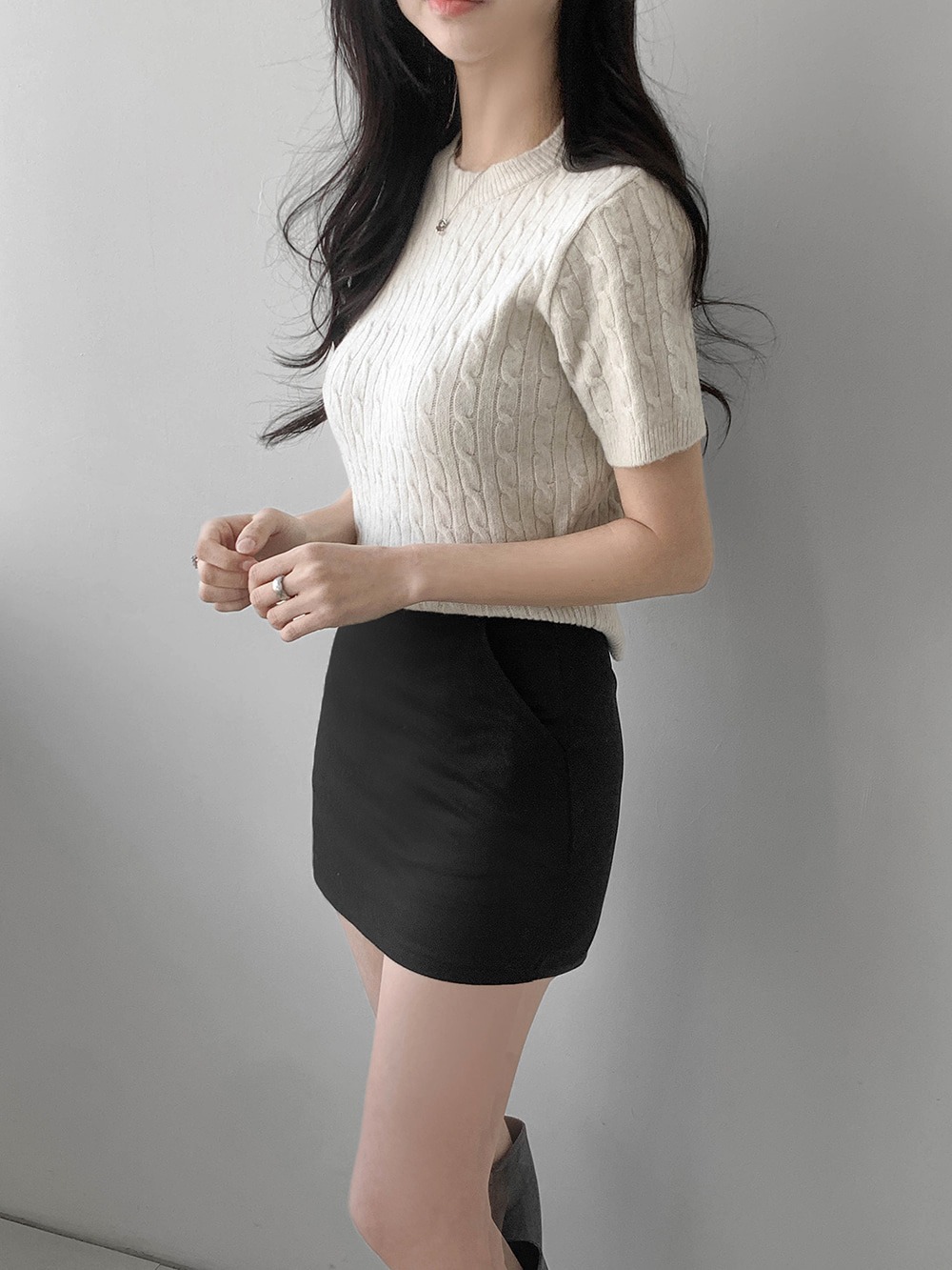 經典麻花針織短袖上衣,KOREA,357660,經典麻花針織短袖上衣,周新品優惠,NEWARRIVAL