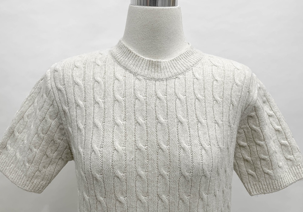 經典麻花針織短袖上衣,KOREA,357660,經典麻花針織短袖上衣,周新品優惠,NEWARRIVAL