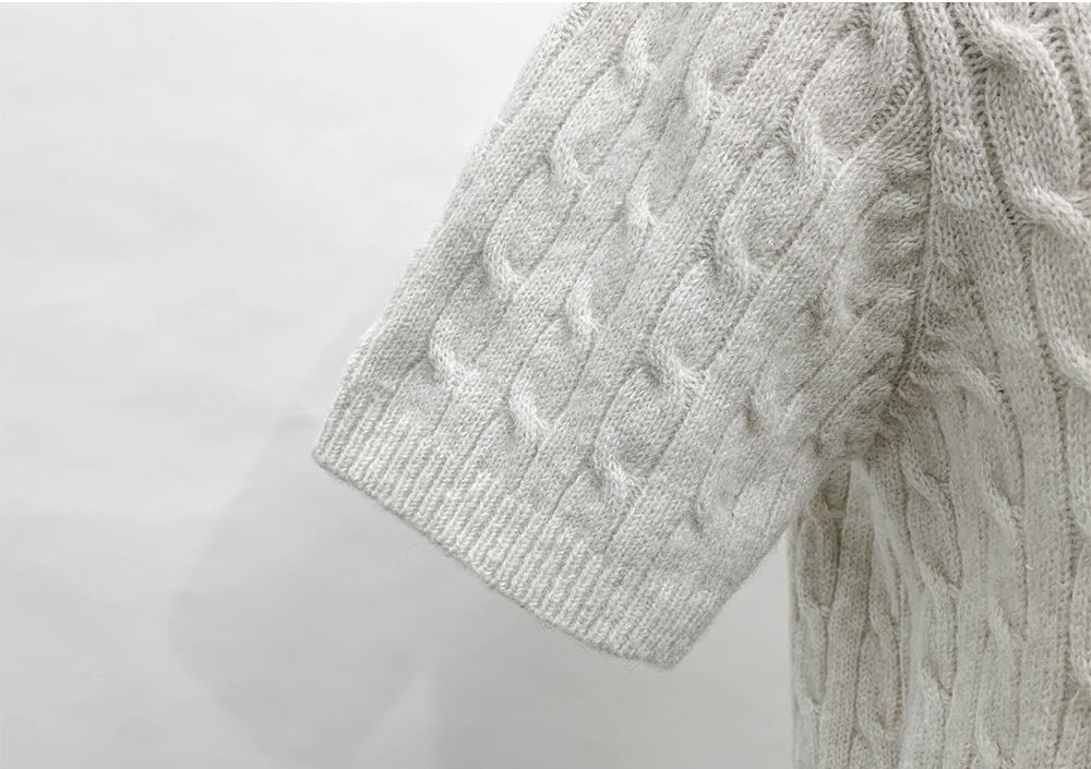 經典麻花針織短袖上衣,KOREA,357660,經典麻花針織短袖上衣,周新品優惠,NEWARRIVAL