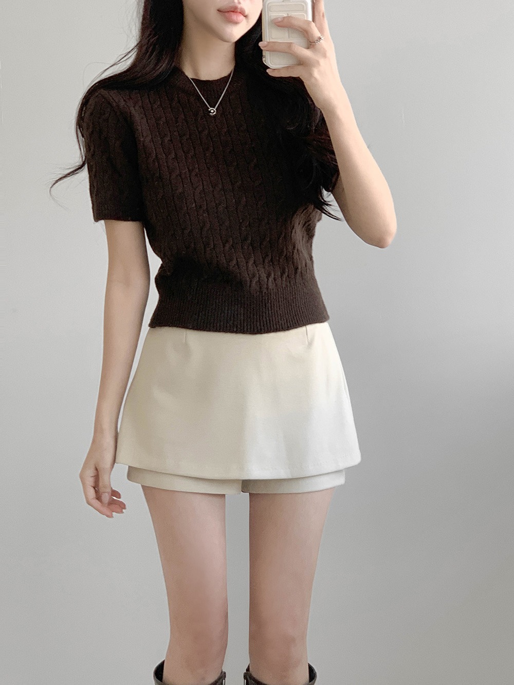 經典麻花針織短袖上衣,KOREA,357660,經典麻花針織短袖上衣,周新品優惠,NEWARRIVAL