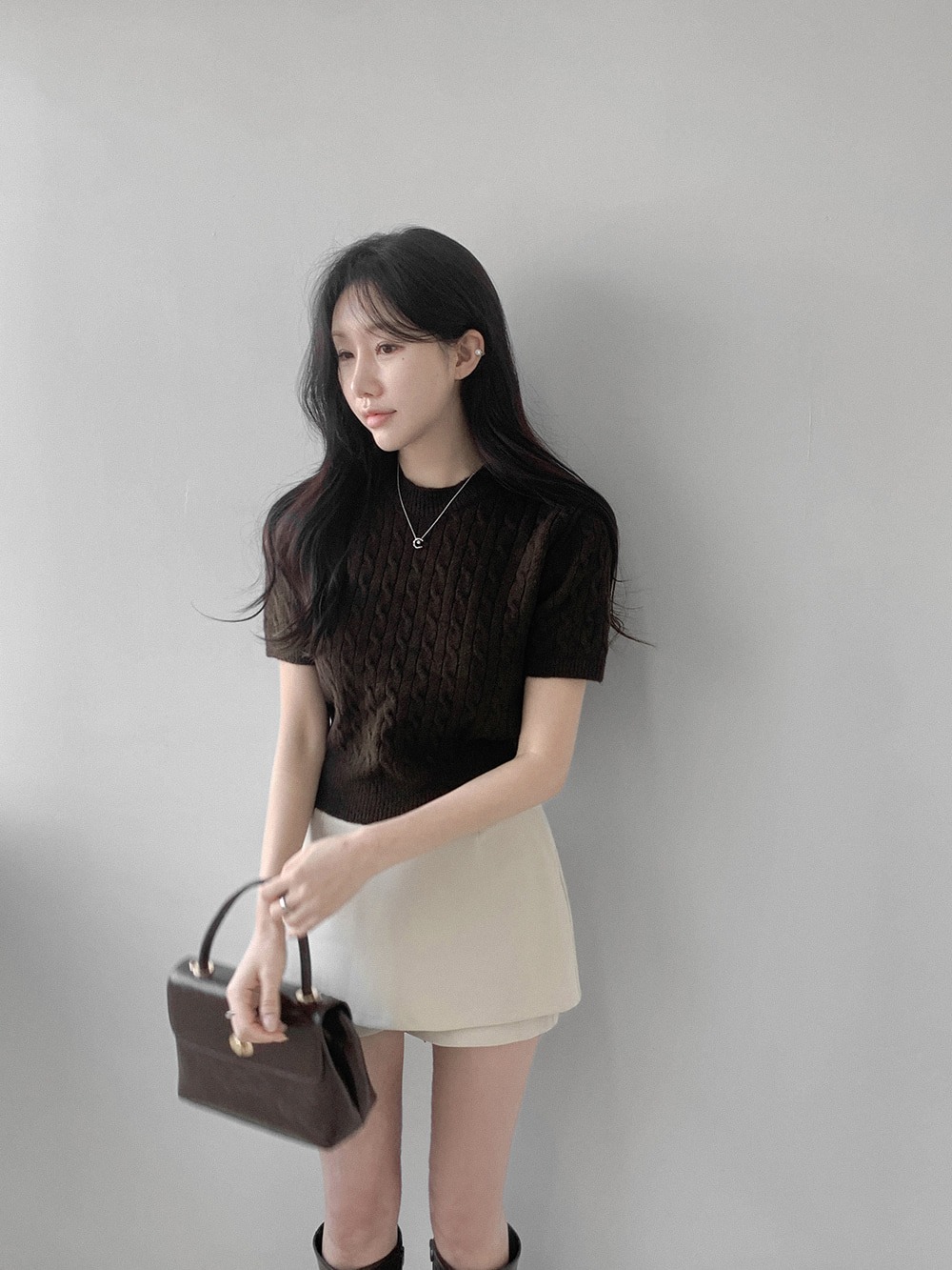 經典麻花針織短袖上衣,KOREA,357660,經典麻花針織短袖上衣,周新品優惠,NEWARRIVAL