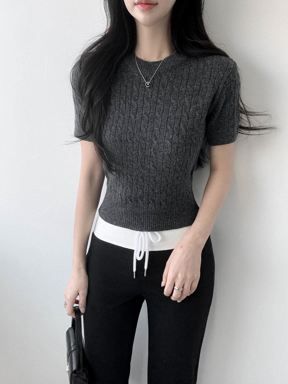 經典麻花針織短袖上衣,KOREA,357660,經典麻花針織短袖上衣,周新品優惠,NEWARRIVAL