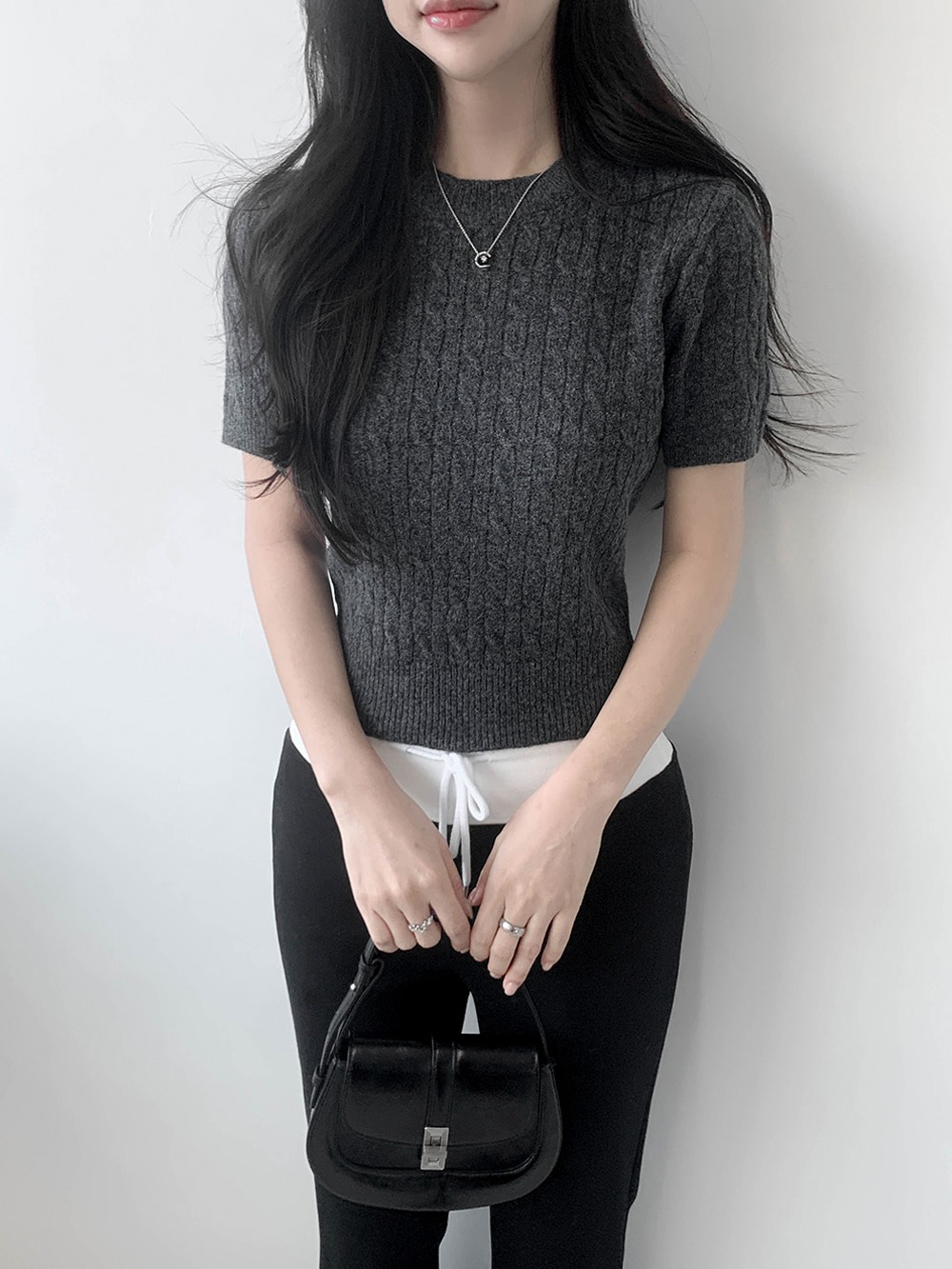 經典麻花針織短袖上衣,KOREA,357660,經典麻花針織短袖上衣,周新品優惠,NEWARRIVAL