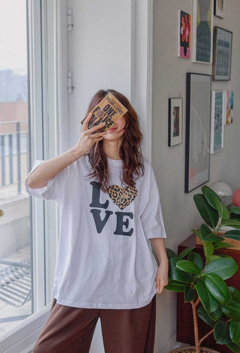 豹紋愛心印花純棉上衣,KOREA,357731,豹紋愛心印花純棉上衣,周新品優惠,NEWARRIVAL