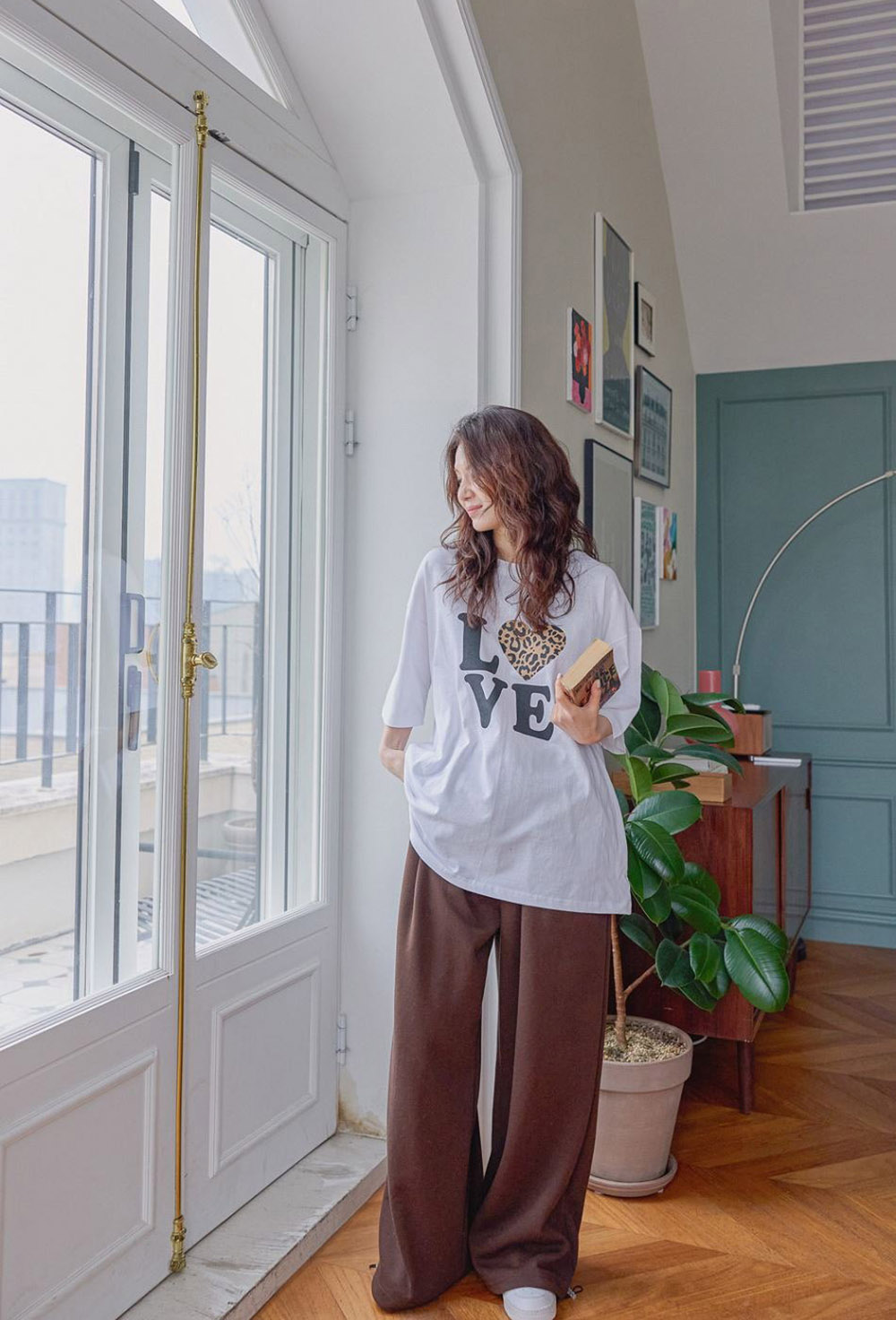 豹紋愛心印花純棉上衣,KOREA,357731,豹紋愛心印花純棉上衣,周新品優惠,NEWARRIVAL