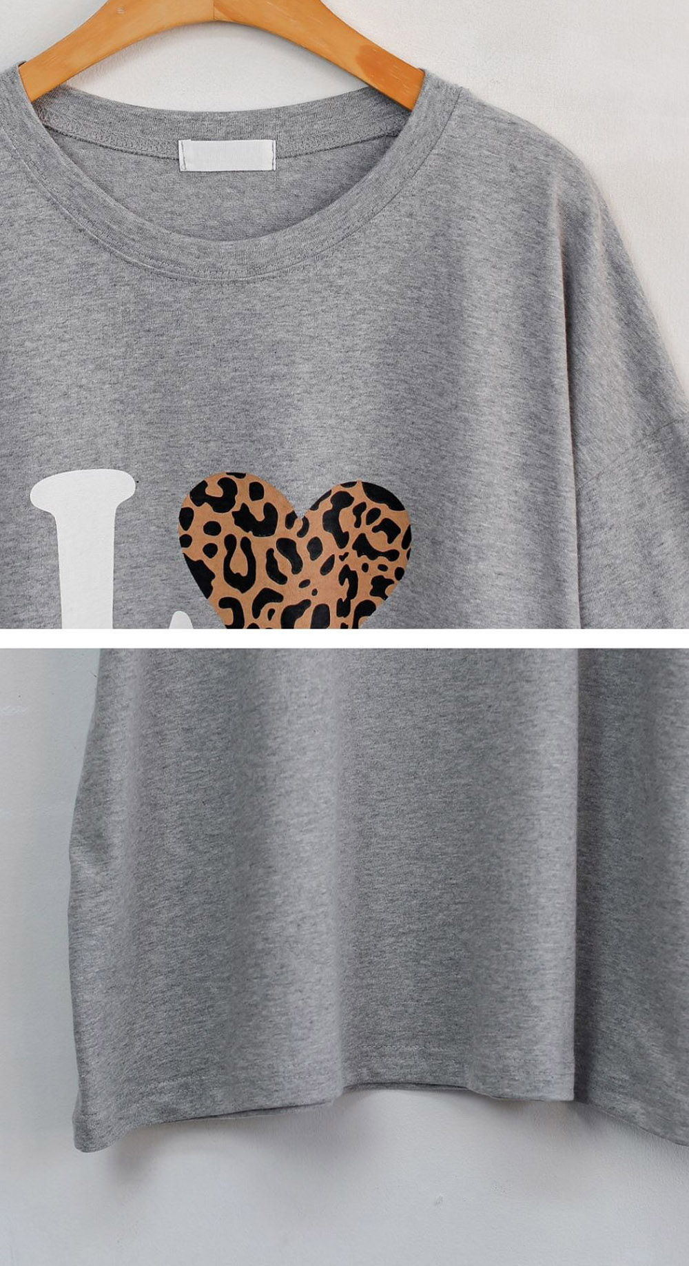 豹紋愛心印花純棉上衣,KOREA,357731,豹紋愛心印花純棉上衣,周新品優惠,NEWARRIVAL