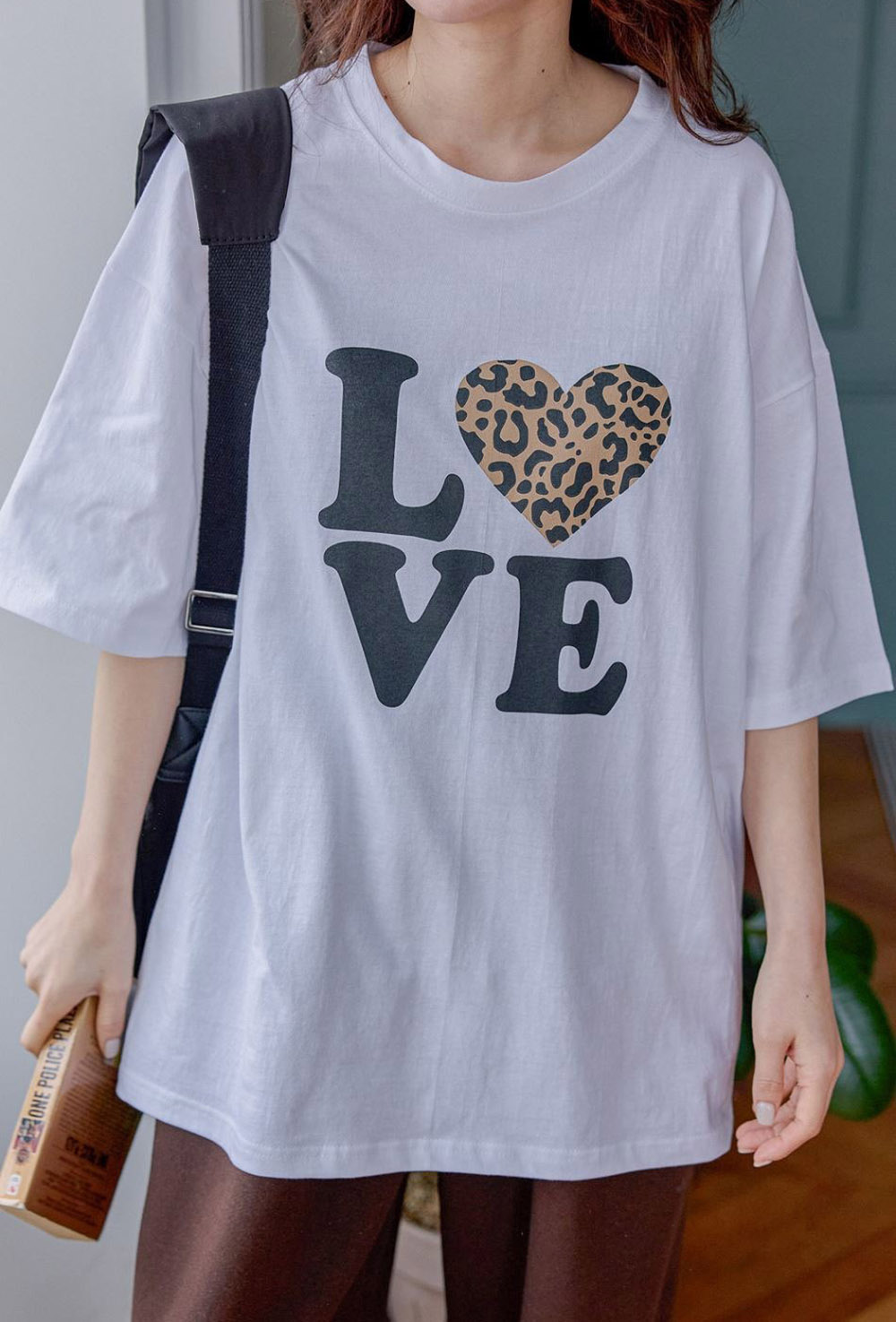 豹紋愛心印花純棉上衣,KOREA,357731,豹紋愛心印花純棉上衣,周新品優惠,NEWARRIVAL