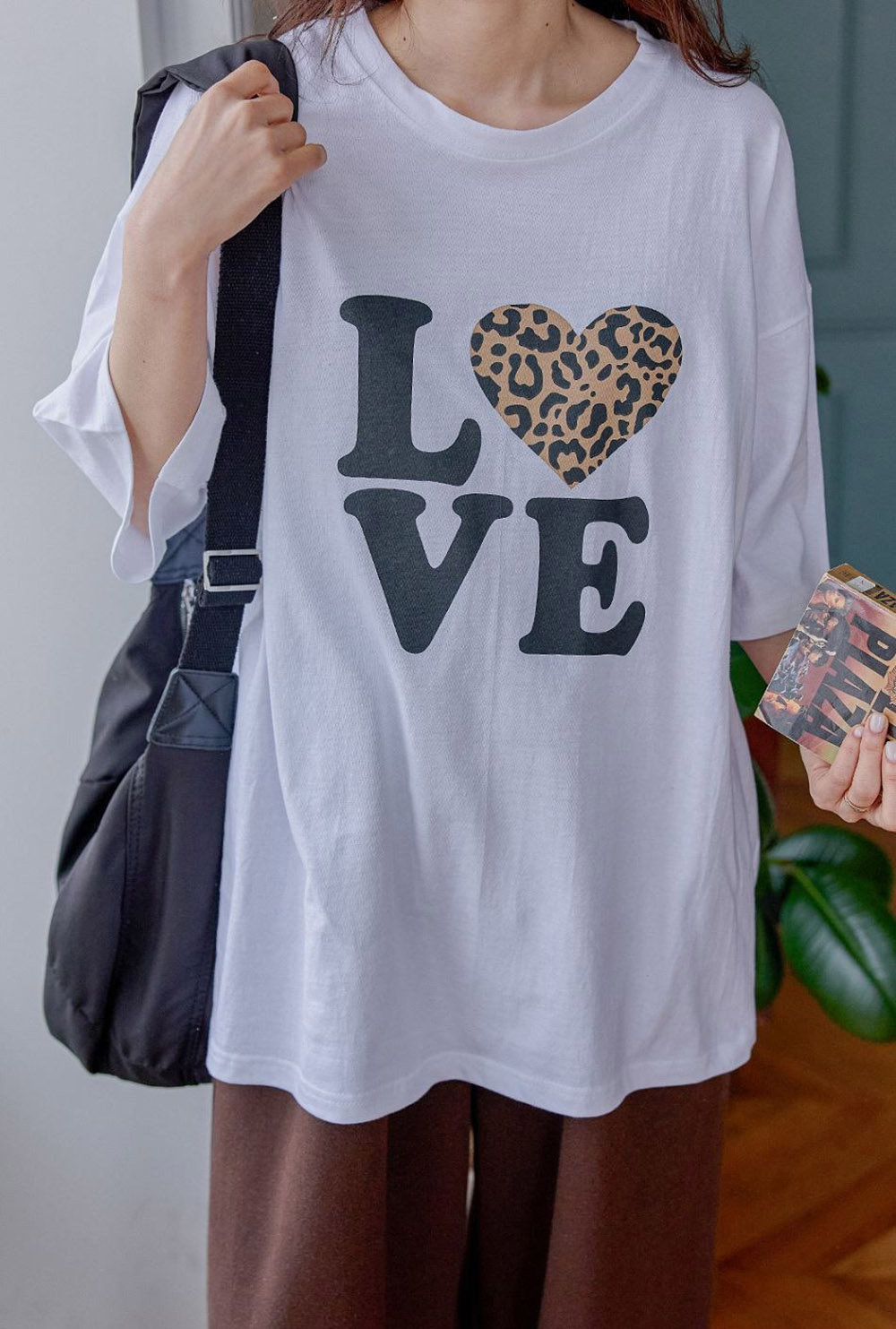 豹紋愛心印花純棉上衣,KOREA,357731,豹紋愛心印花純棉上衣,周新品優惠,NEWARRIVAL