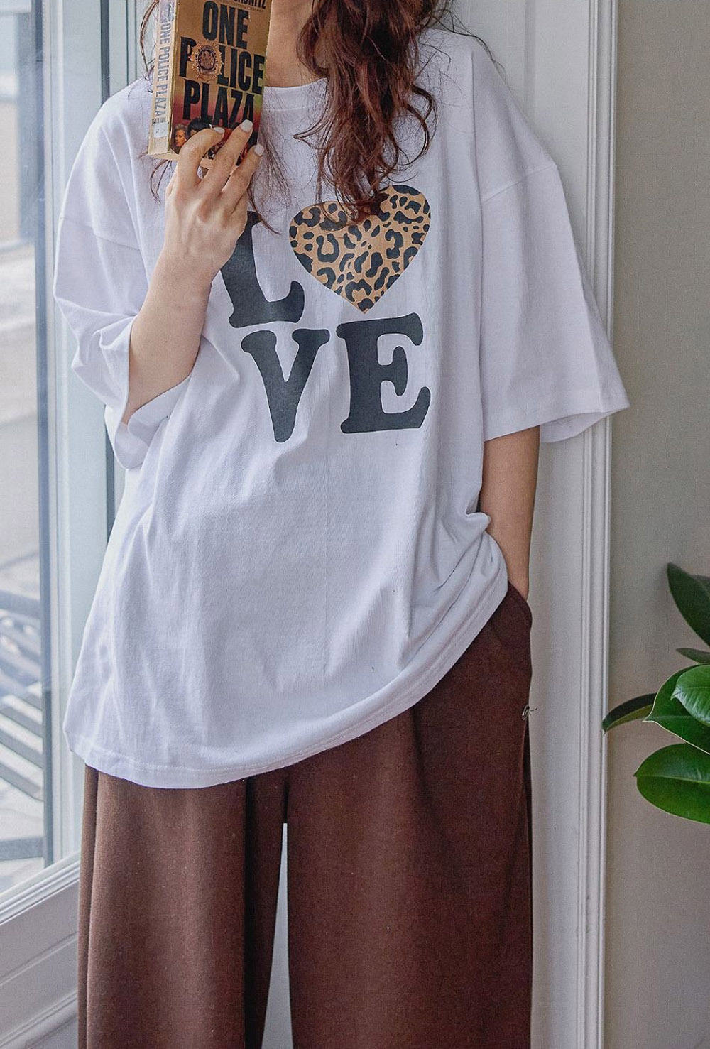 豹紋愛心印花純棉上衣,KOREA,357731,豹紋愛心印花純棉上衣,周新品優惠,NEWARRIVAL
