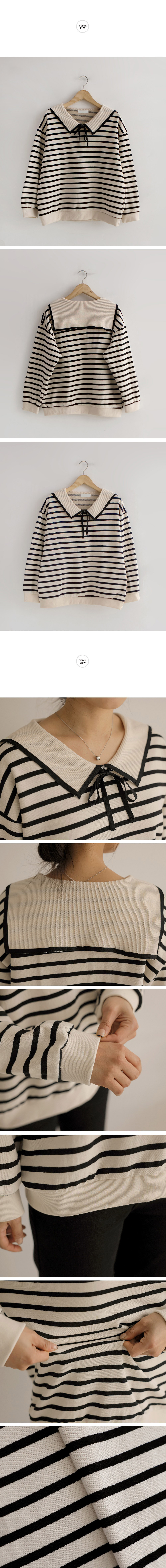 水手領綁帶條紋上衣,KOREA,357847,水手領綁帶條紋上衣,周新品優惠,NEWARRIVAL