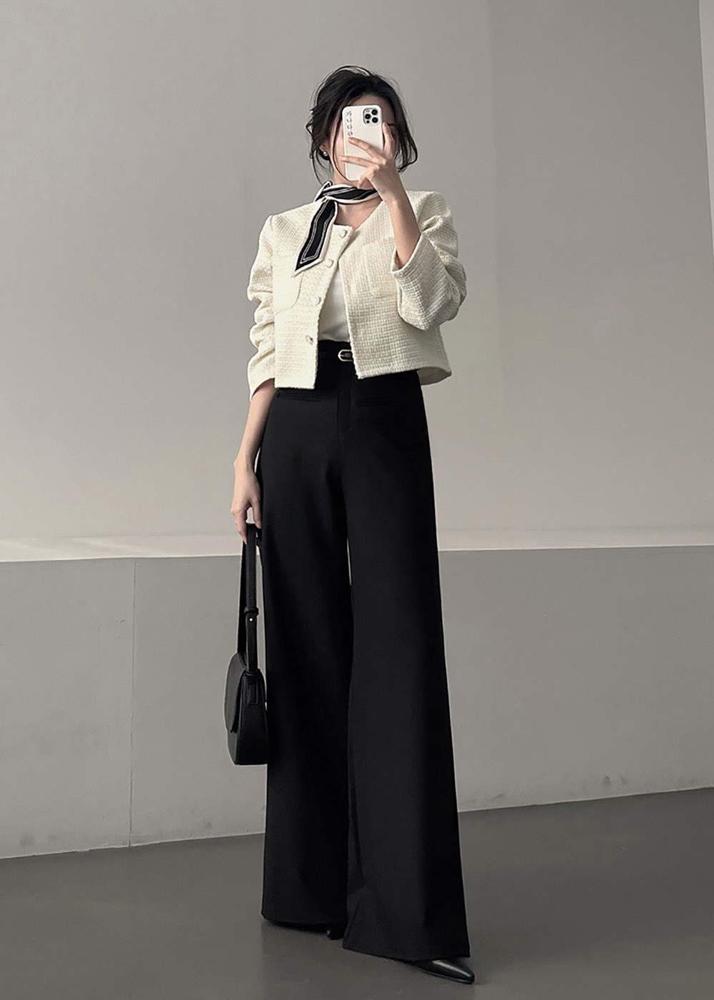 圓領粗花呢短版外套,襯衫,KOREA,358087,圓領粗花呢短版外套,999免運