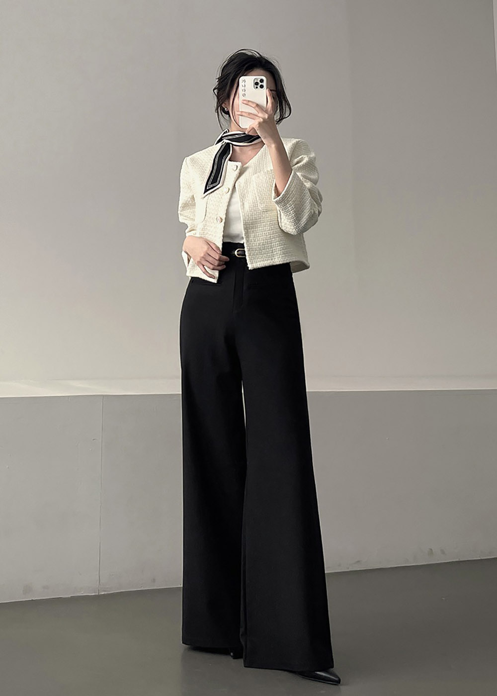 圓領粗花呢短版外套,襯衫,KOREA,358087,圓領粗花呢短版外套,999免運