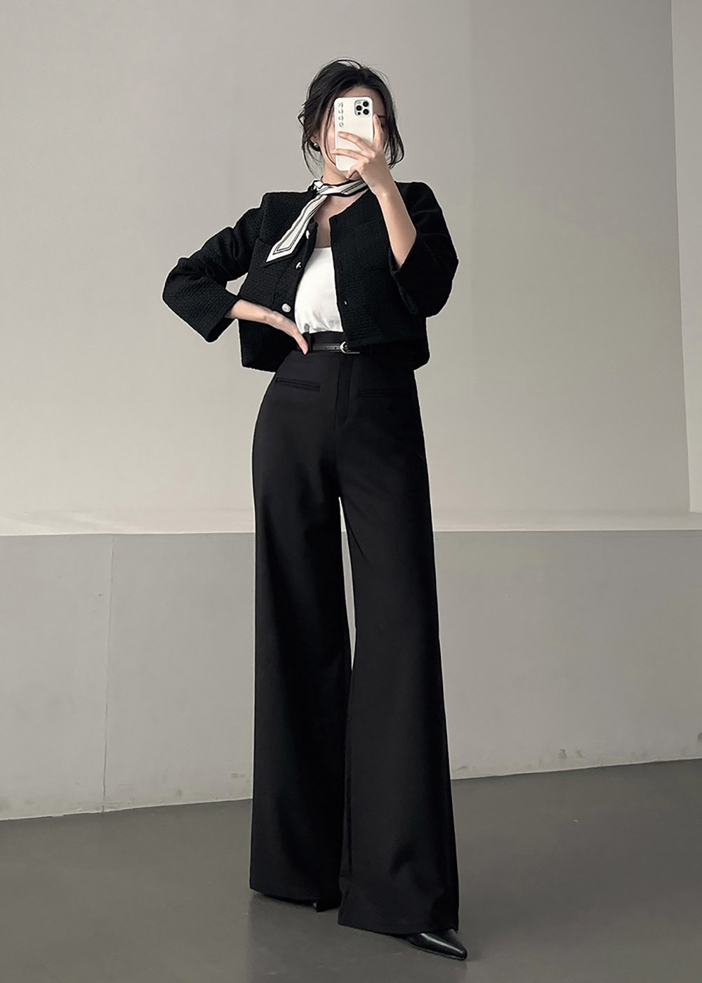 圓領粗花呢短版外套,襯衫,KOREA,358087,圓領粗花呢短版外套,999免運