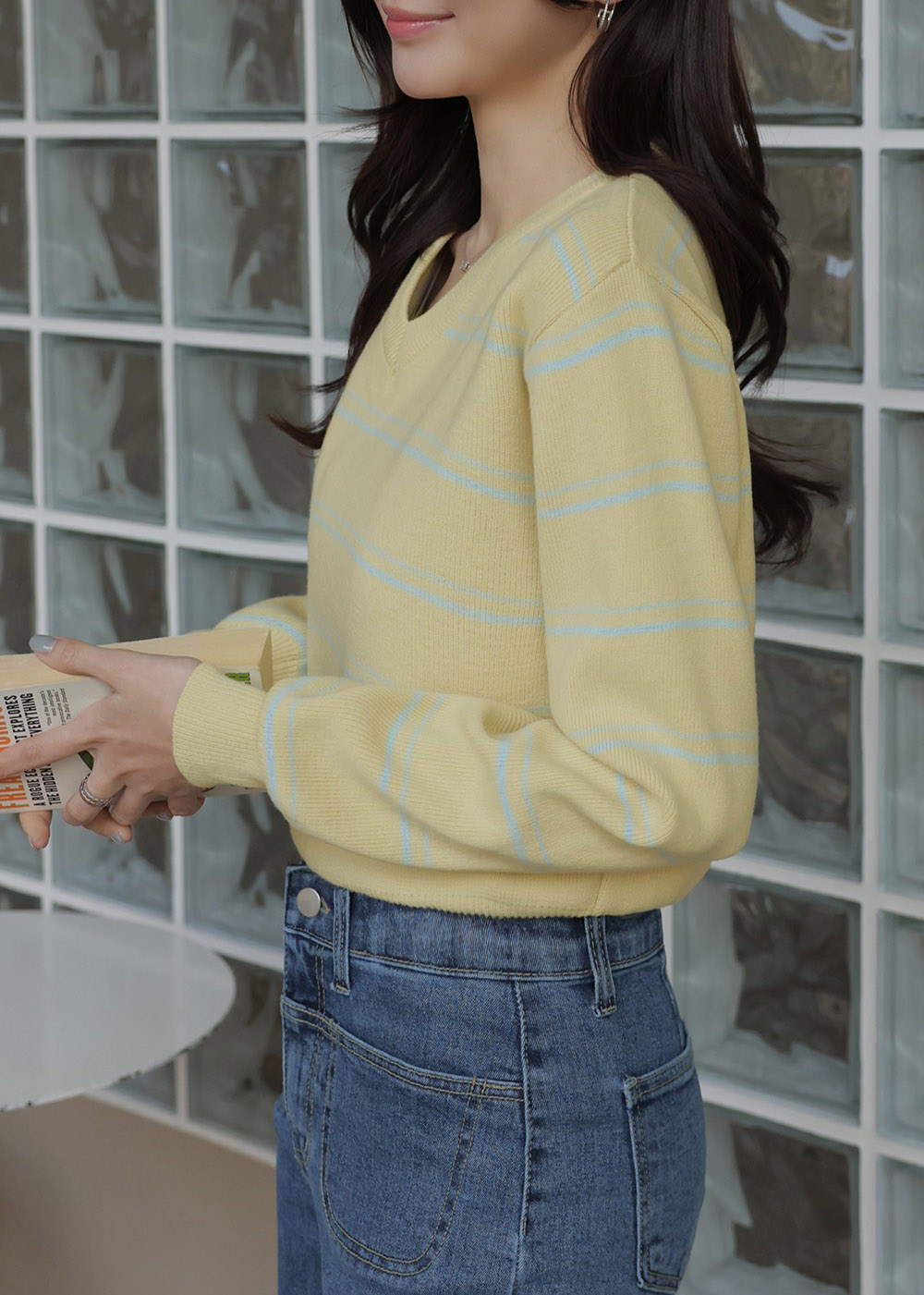 條紋正反兩穿針織上衣,KOREA,358645,條紋正反兩穿針織上衣,周新品優惠,NEWARRIVAL