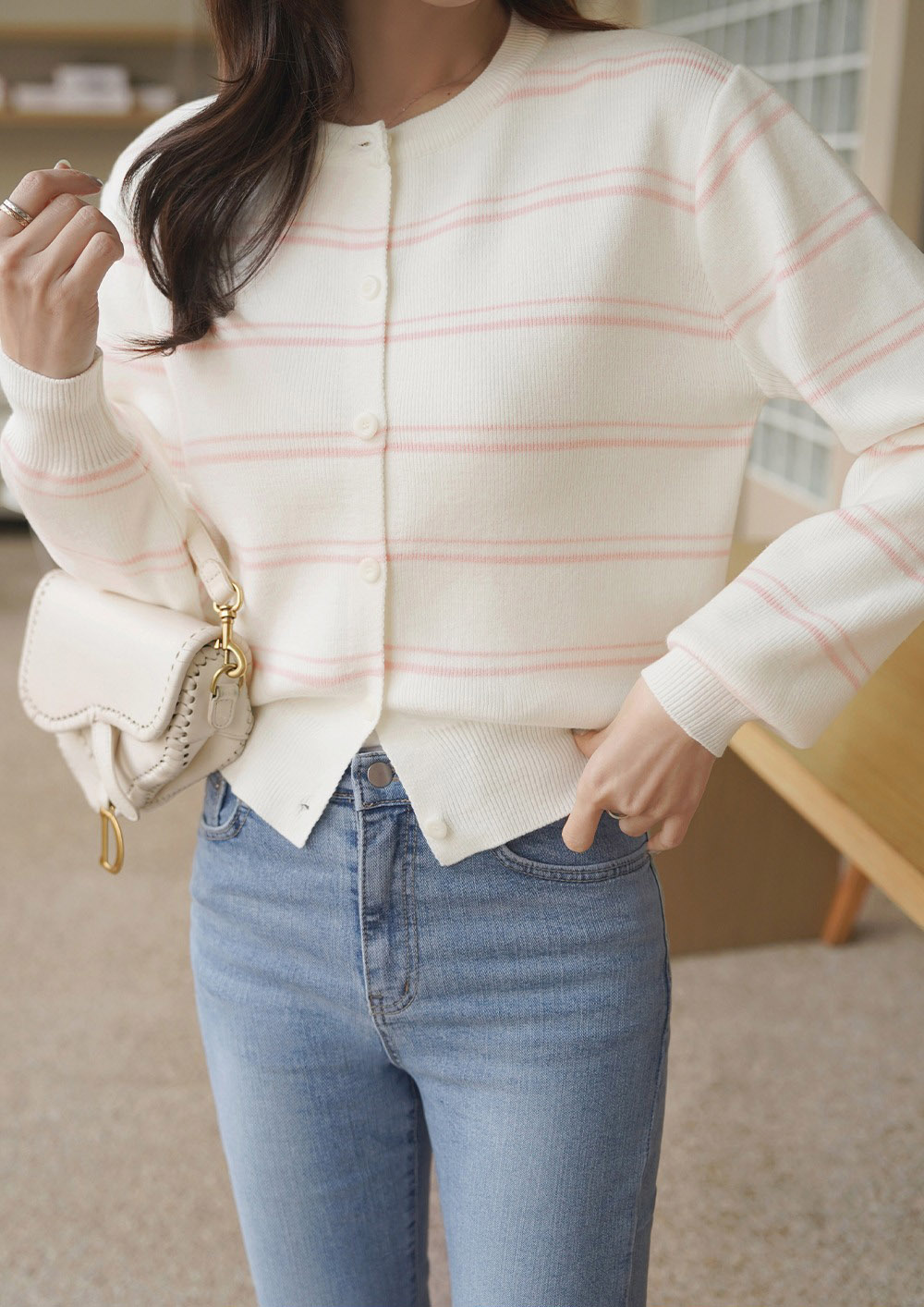 條紋正反兩穿針織上衣,KOREA,358645,條紋正反兩穿針織上衣,周新品優惠,NEWARRIVAL