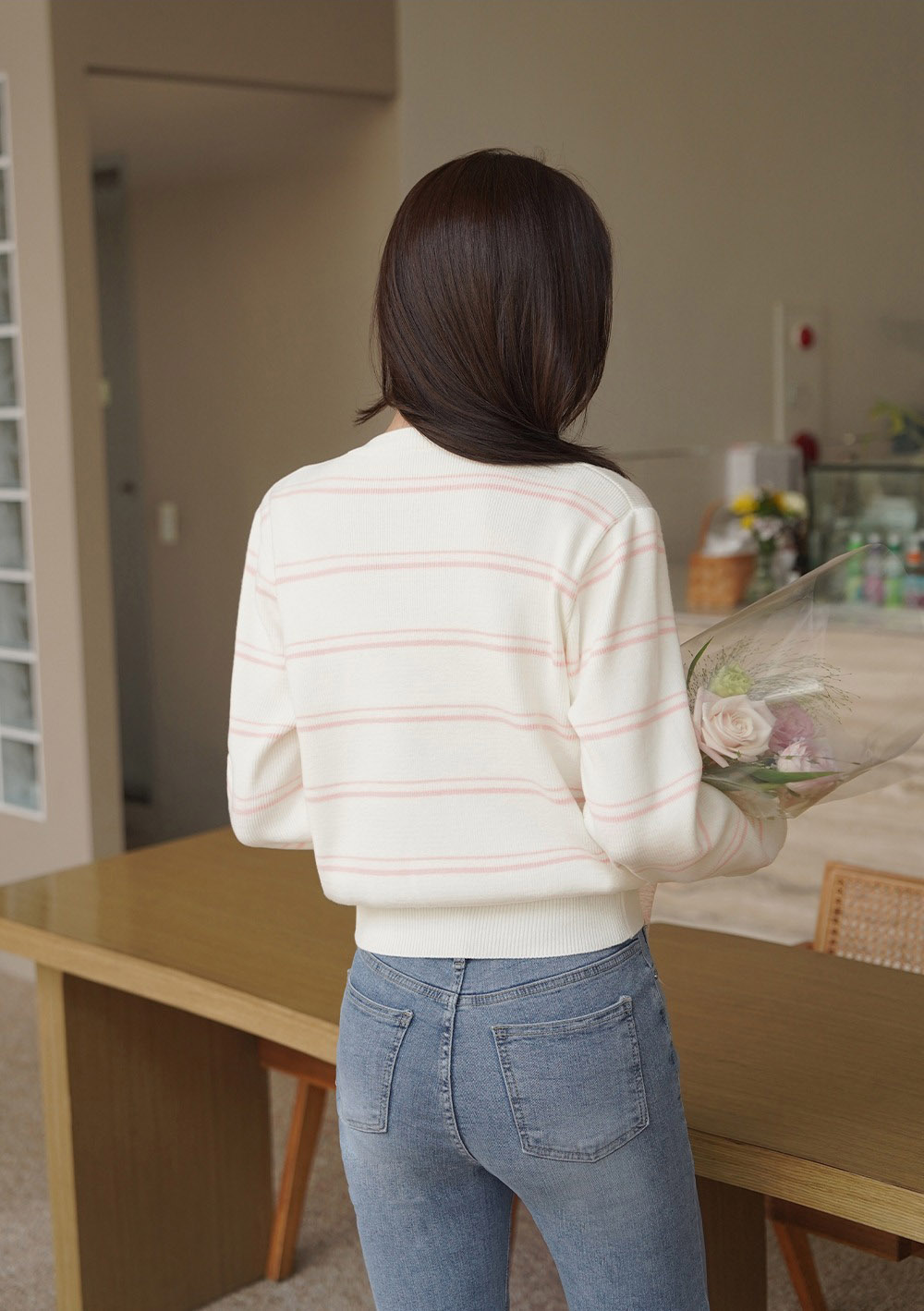 條紋正反兩穿針織上衣,KOREA,358645,條紋正反兩穿針織上衣,周新品優惠,NEWARRIVAL