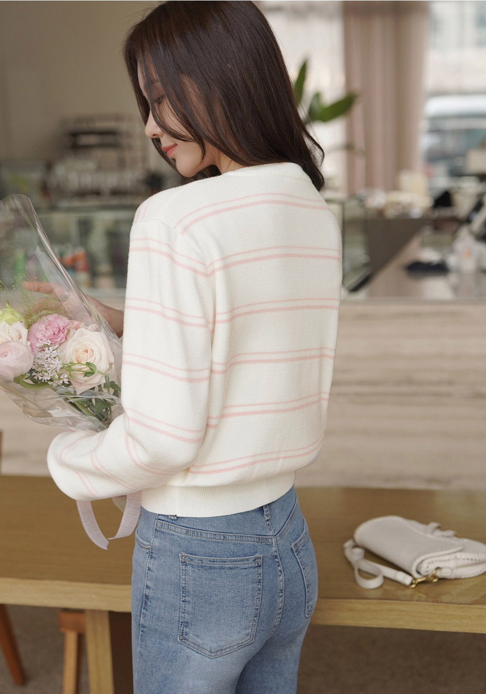條紋正反兩穿針織上衣,KOREA,358645,條紋正反兩穿針織上衣,周新品優惠,NEWARRIVAL