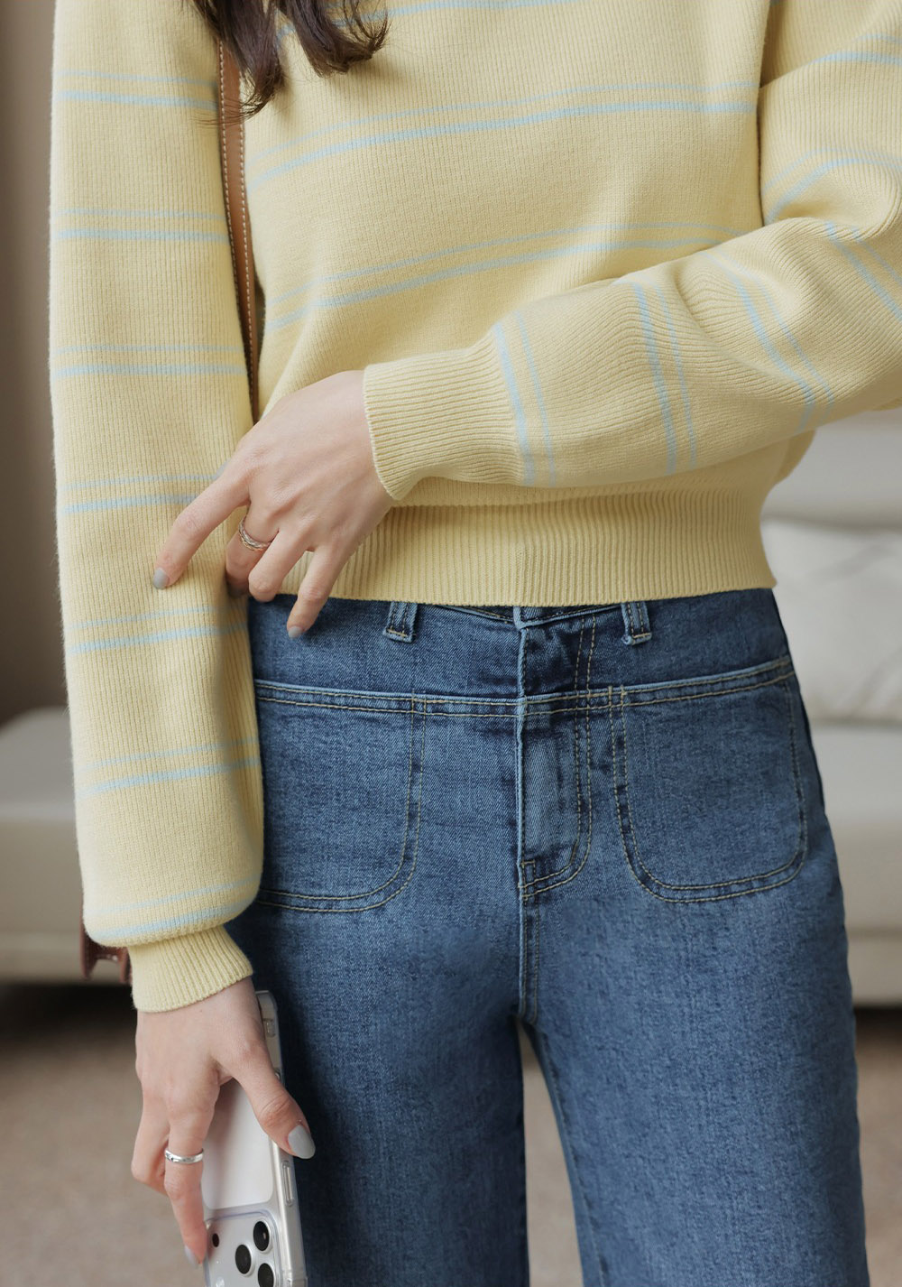 條紋正反兩穿針織上衣,KOREA,358645,條紋正反兩穿針織上衣,周新品優惠,NEWARRIVAL