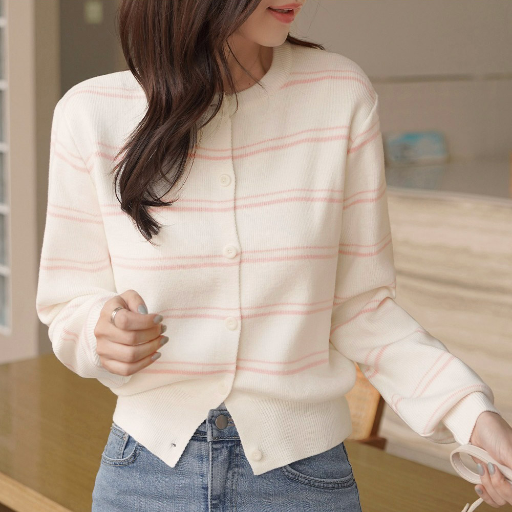條紋正反兩穿針織上衣