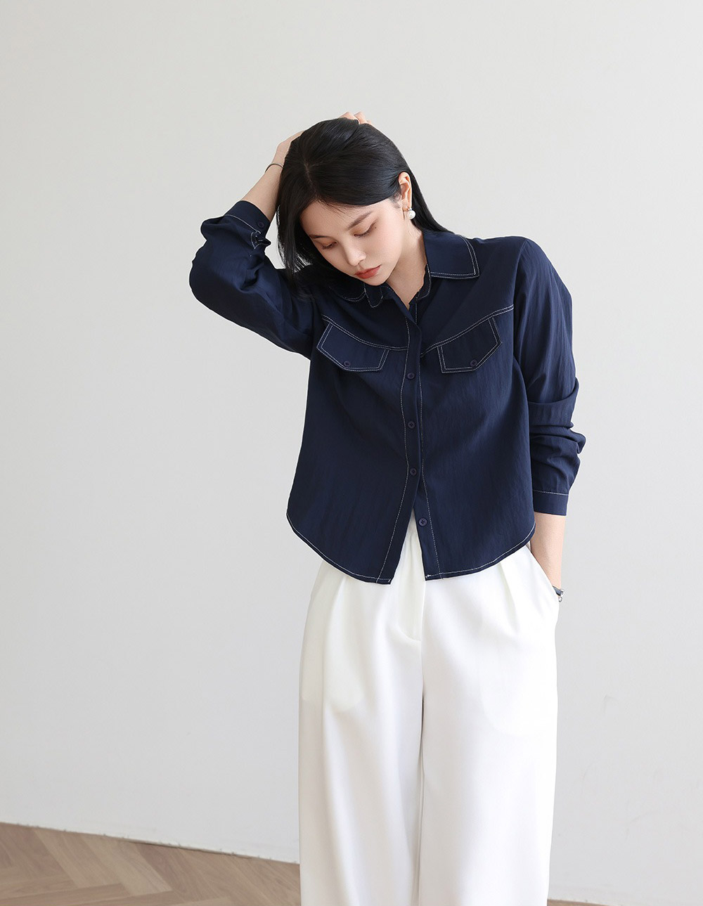 簡約氣質款長袖襯衫,KOREA,358679,簡約氣質款長袖襯衫,周新品優惠,NEWARRIVAL