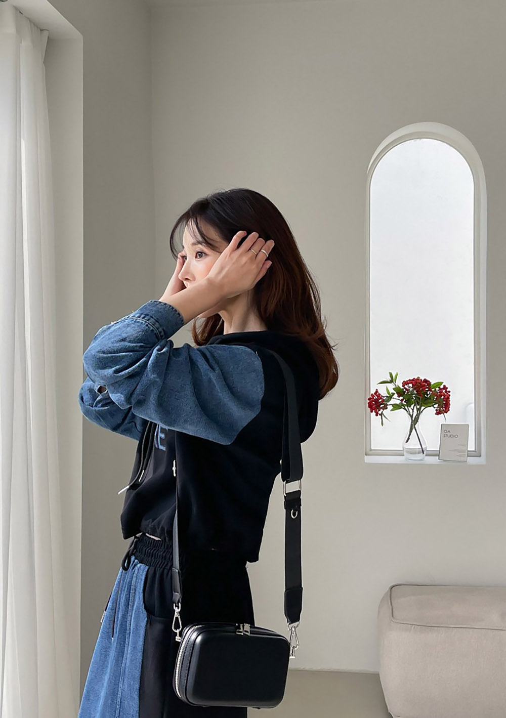 牛仔拼接設計長裙套裝,KOREA,358699,牛仔拼接設計長裙套裝,周新品優惠,NEWARRIVAL