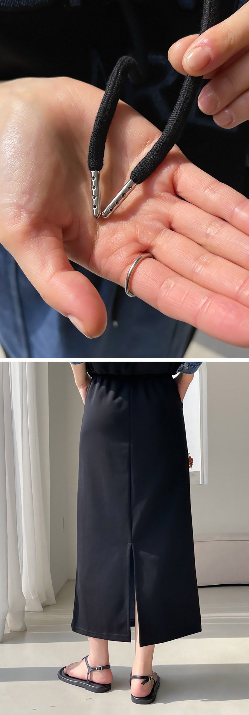 牛仔拼接設計長裙套裝,KOREA,358699,牛仔拼接設計長裙套裝,周新品優惠,NEWARRIVAL