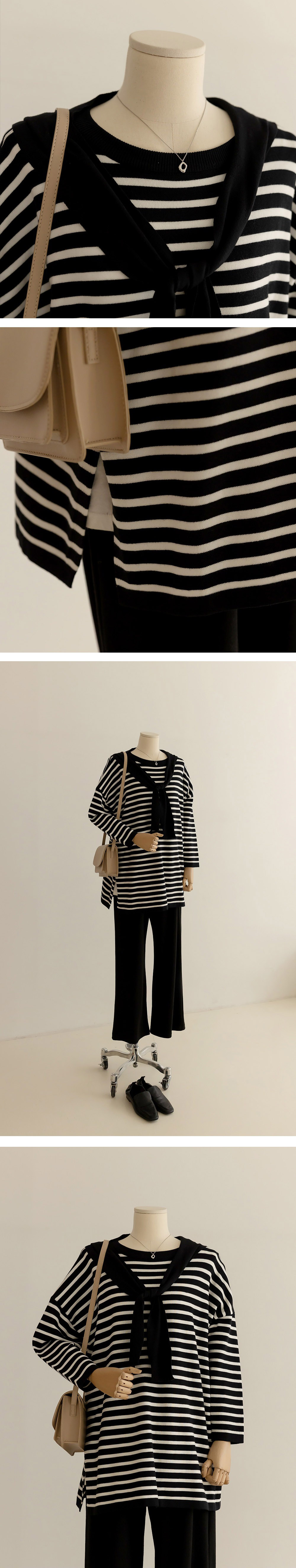 氣質披肩條紋針織上衣,KOREA,360082,氣質披肩條紋針織上衣,周新品優惠,NEWARRIVAL