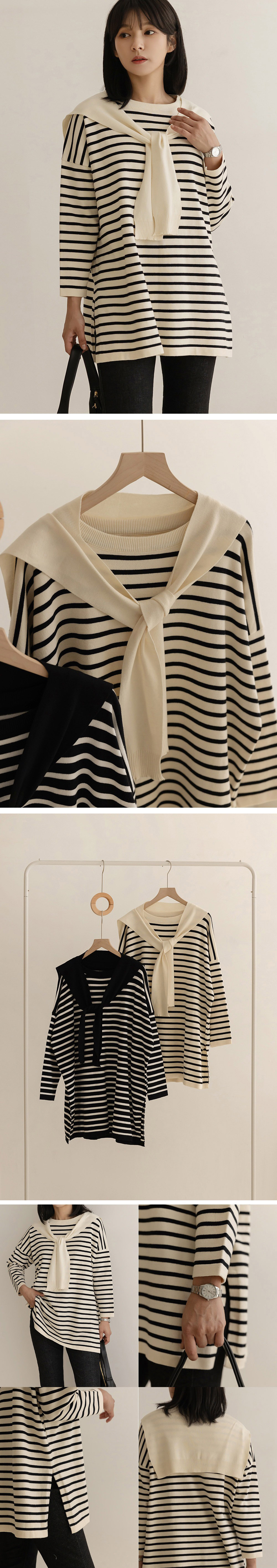 氣質披肩條紋針織上衣,KOREA,360082,氣質披肩條紋針織上衣,周新品優惠,NEWARRIVAL