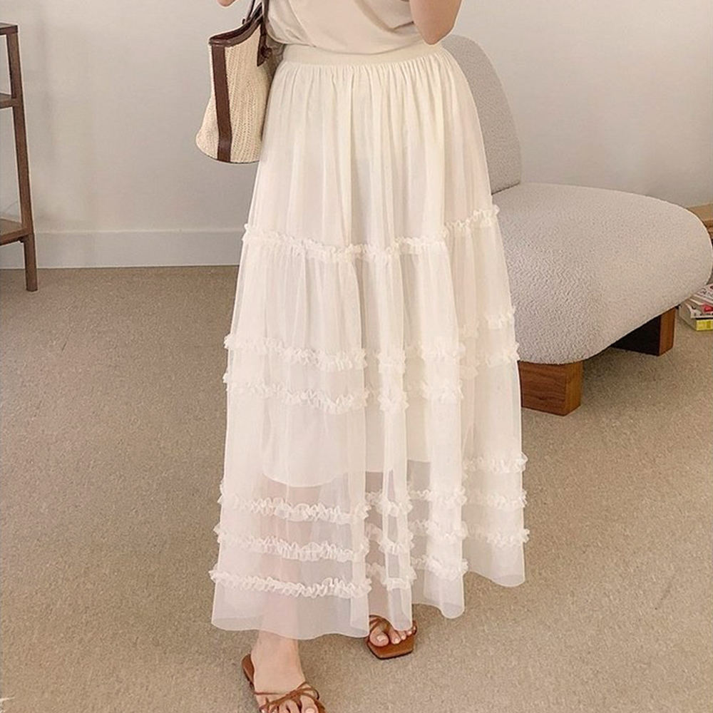 浪漫多層次網紗長裙