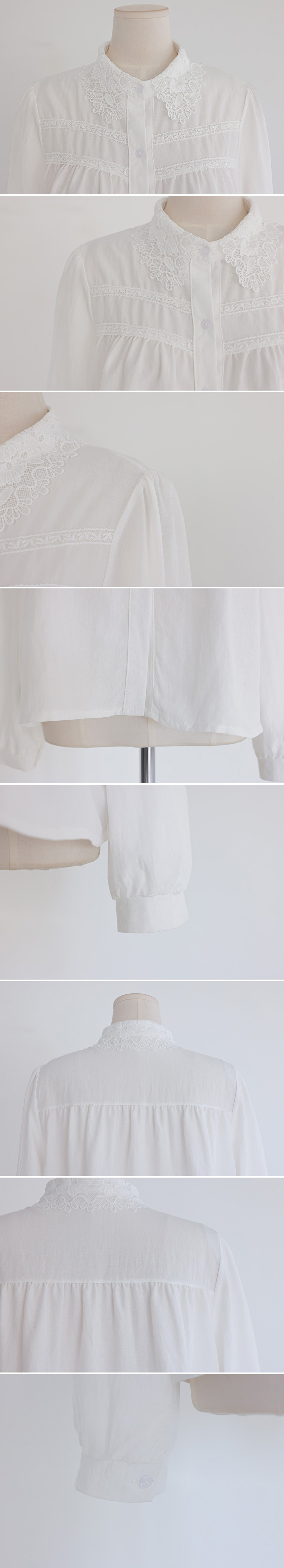 精緻刺繡蕾絲領襯衫,KOREA,359672,精緻刺繡蕾絲領襯衫,領500,999免運