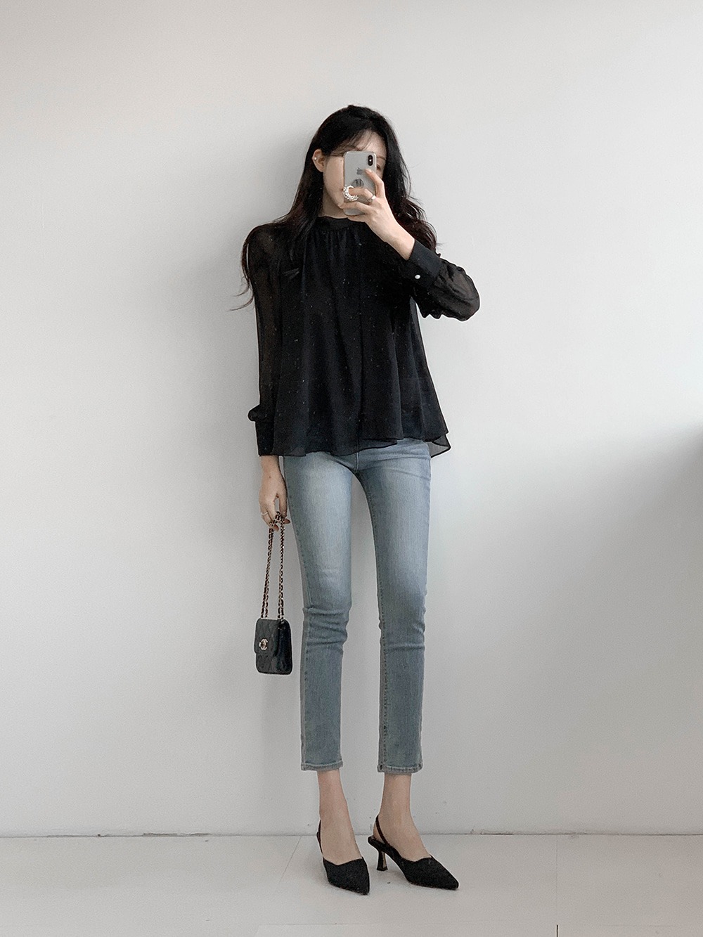 優雅立領綁帶雪紡襯衫,KOREA,359994,優雅立領綁帶雪紡襯衫,領500,999免運