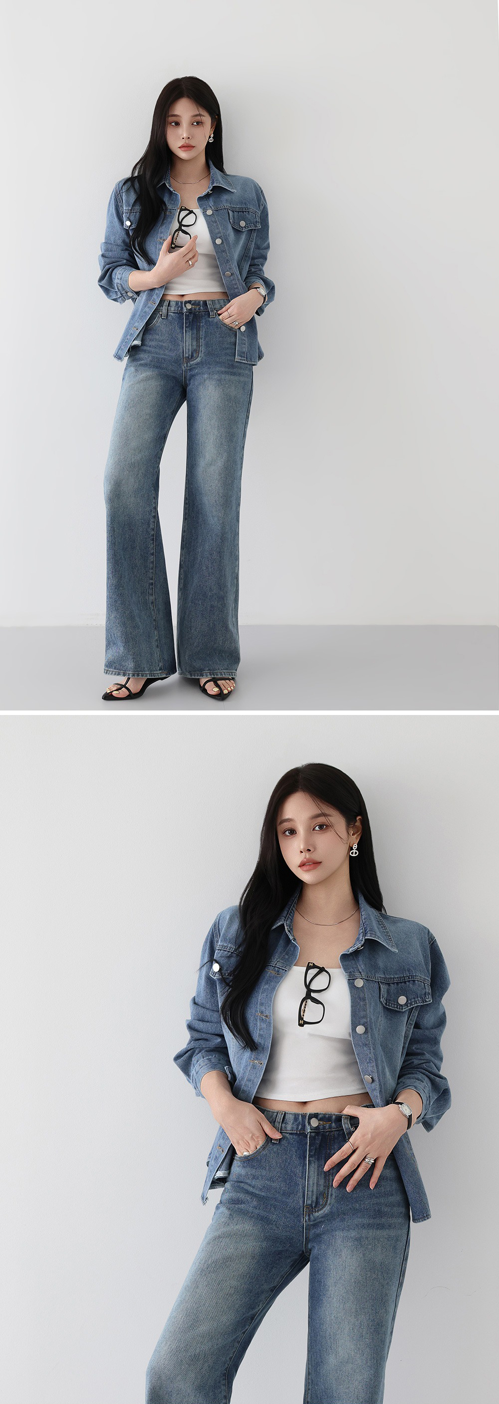 腰部扣環設計牛仔外套,KOREA,360002,腰部扣環設計牛仔外套,領500,999免運