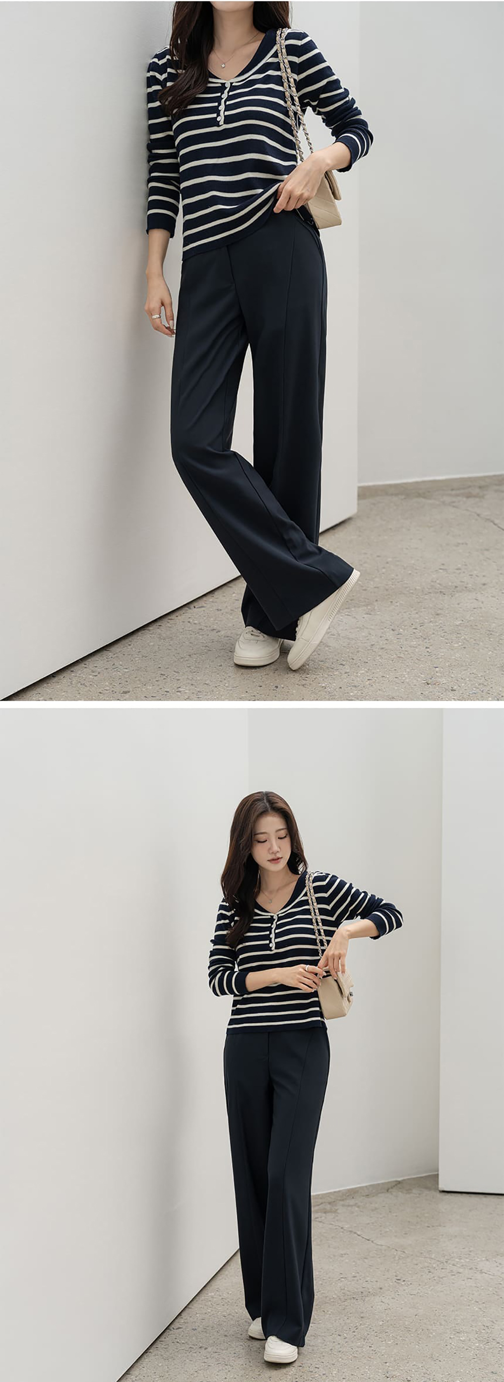 水手領條紋針織上衣,KOREA,360016,水手領條紋針織上衣,領500,999免運