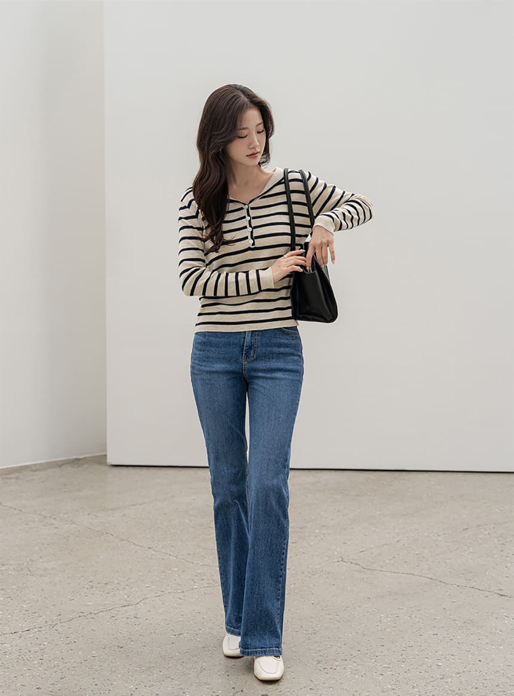 水手領條紋針織上衣,KOREA,360016,水手領條紋針織上衣,領500,999免運