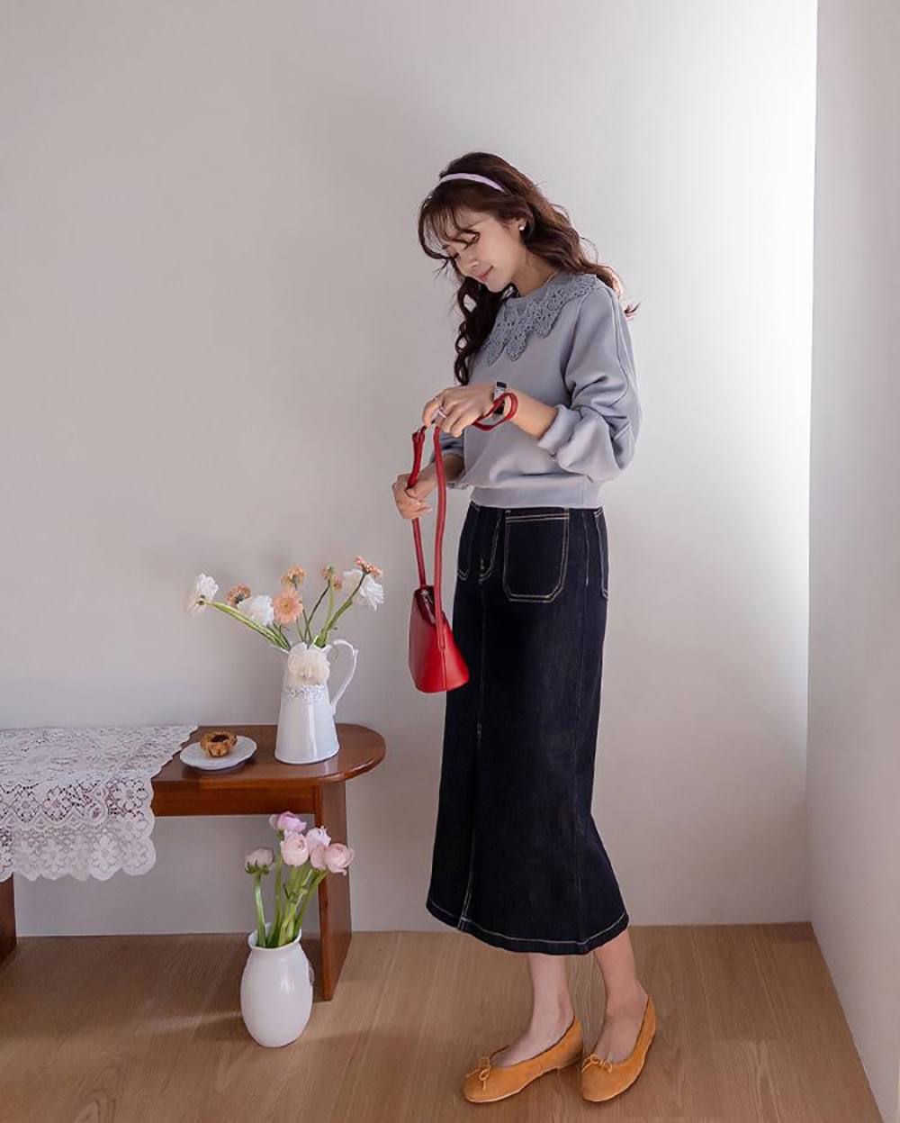 浪漫蕾絲花邊領上衣,KOREA,360044,浪漫蕾絲花邊領上衣,領500,999免運