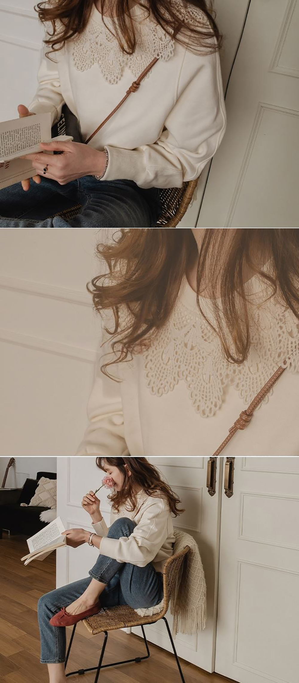 浪漫蕾絲花邊領上衣,KOREA,360044,浪漫蕾絲花邊領上衣,領500,999免運