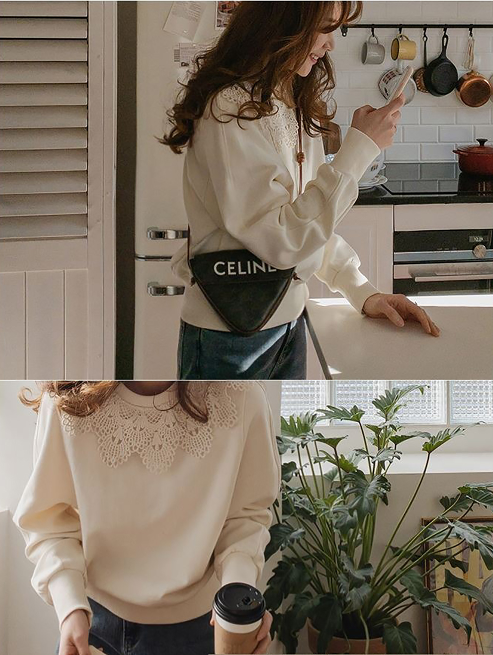 浪漫蕾絲花邊領上衣,KOREA,360044,浪漫蕾絲花邊領上衣,領500,999免運