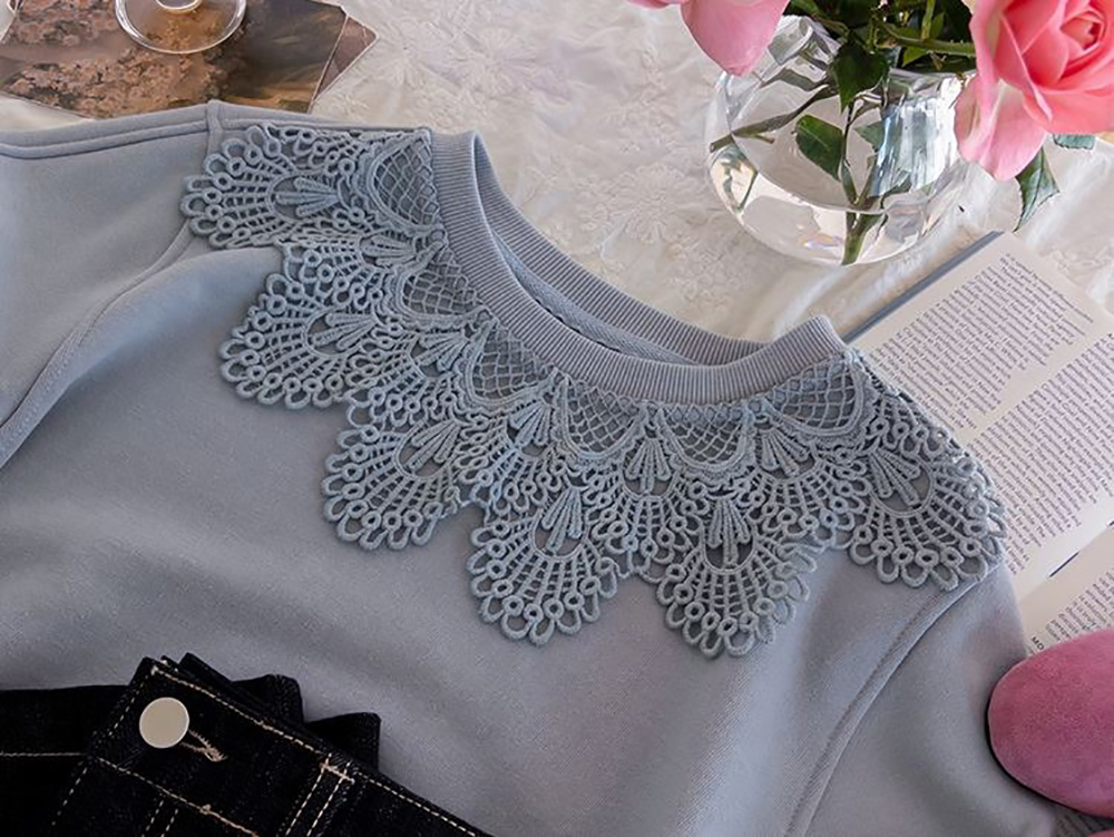 浪漫蕾絲花邊領上衣,KOREA,360044,浪漫蕾絲花邊領上衣,領500,999免運