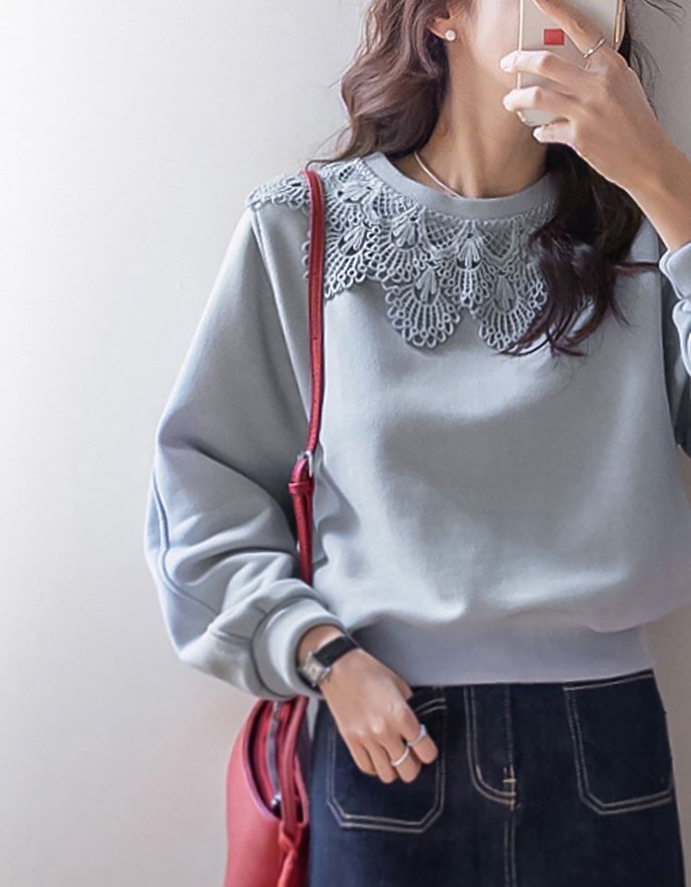 浪漫蕾絲花邊領上衣,KOREA,360044,浪漫蕾絲花邊領上衣,領500,999免運