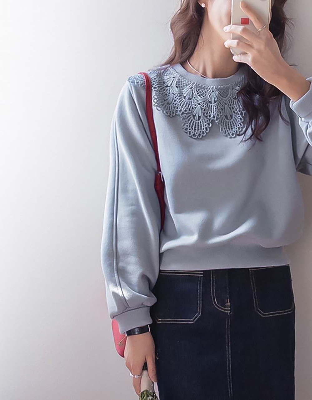 浪漫蕾絲花邊領上衣,KOREA,360044,浪漫蕾絲花邊領上衣,領500,999免運