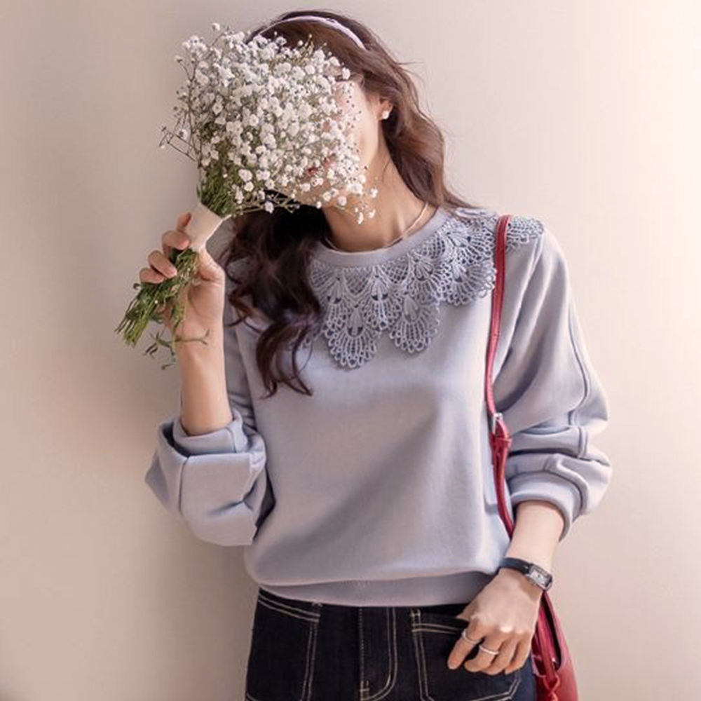 浪漫蕾絲花邊領上衣